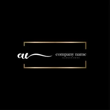 AE Initial Letter handwriting logo hand drawn template vector Ilustração Stock