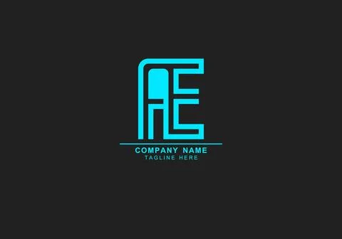 AE or EA minimal logo Illustrazione stock