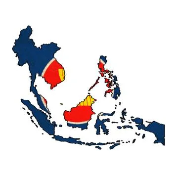 Aec map on aec flag drawing ,grunge and retro flag series Stock Illustration