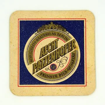 Aecht Patzenhofer beer coaster Stock Photos
