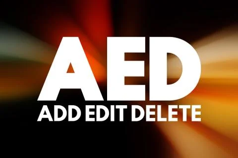 AED - Add, Edit and Delete acronym, business concept background Illustrazione stock