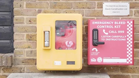 AED and bleed kit Stock Footage 344421049
