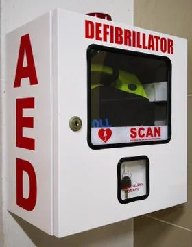 AED Automated external defibrillator equipment portable Stock Photos