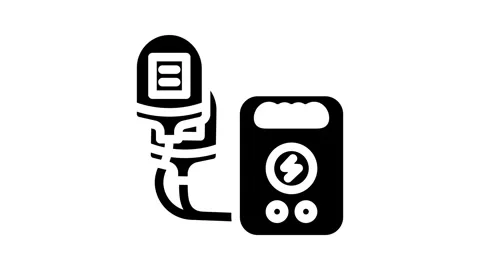 Aed automated external defibrillator glyph icon animation Video stock 326732648