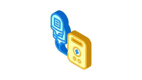 Aed automated external defibrillator isometric icon animation Video stock 327278151