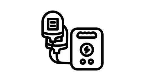 Aed automated external defibrillator line icon animation Video stock 326749707