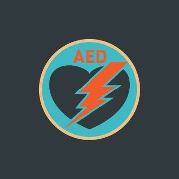 AED (Automated External Defibrillator) vector logo Stock Illustration