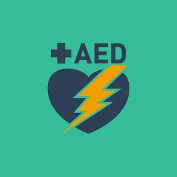 AED (Automated External Defibrillator) vector logo Stock Illustration
