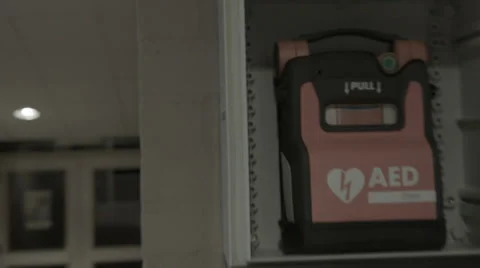 AED Cabinet Stock Footage