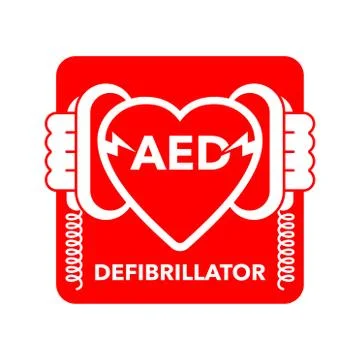 AED icon - Automated external defibrillator sign Stock Illustration