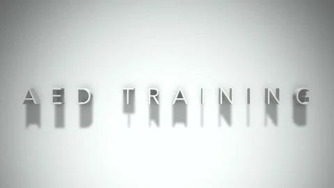 Aed training 3D title animation white text on a white background Video stock 299419043