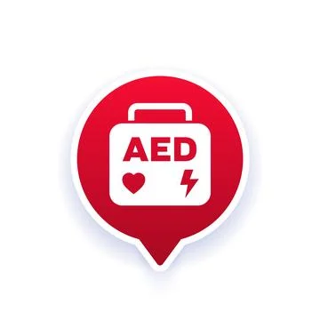 AED vector icon, automated external defibrillator bag Stock Illustration