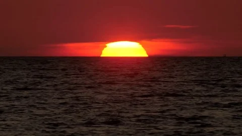 Aegean Sea big sun sunset Stock Footage