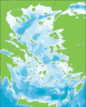 Aegean Sea map Stock Illustration