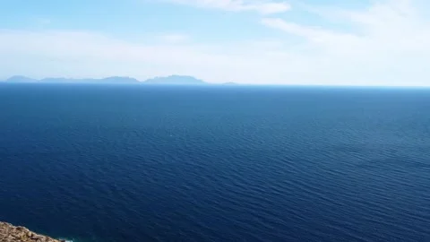 Aegean Sea View from Datça Peninsula Coastline near Knidos, Turkey Stock Footage 318039088