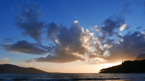 Aegean Sunset in the Spring Stock Footage 88090472