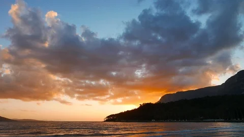 Aegean Sunset in the Spring Video stock 88096338