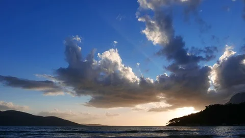 Aegean Sunset in the Spring (Partial Time Lapse) Stock Footage 87867473