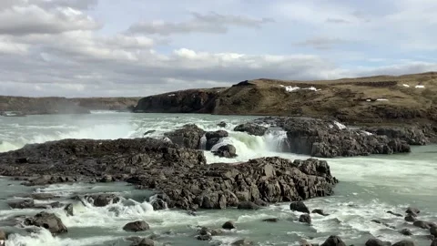 Aegissidufoss waterfall Stock Footage 255527690
