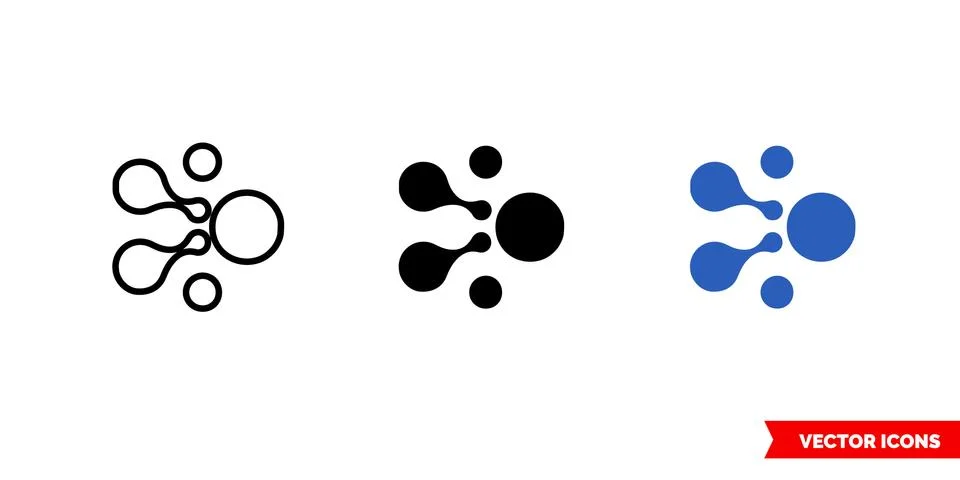 Aelf cryptocurrency icon of 3 types color, black and white, outline. Isolated Stock Illustration