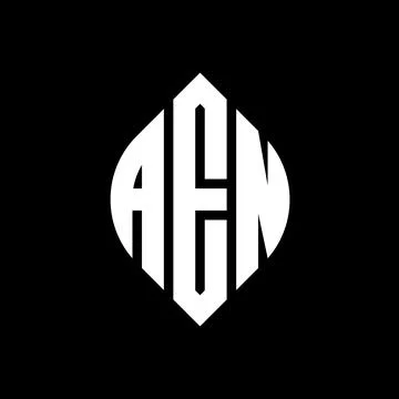 AEN circle letter logo design with circle and ellipse shape. AEN ellipse letter Stock Illustration