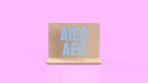 The AEO and AIEO on notebook for technology concept 3d Rendering. Illustrazione stock