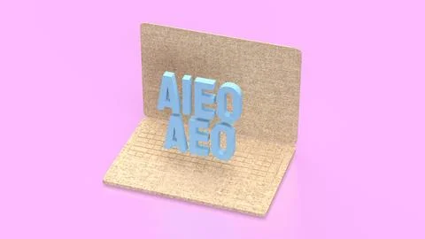 The AEO and AIEO on notebook for technology concept 3d Rendering. Stockillustratie
