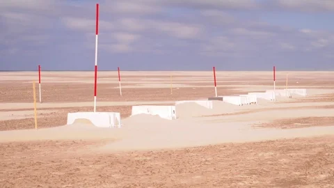 Aeolian beach experiment scale model no wind no sand transport Stock Footage