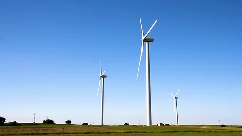 Aeolian generators field Stock Footage 106947695