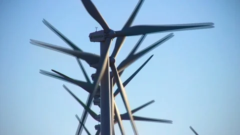Aeolian generators field Stock Footage 106947759