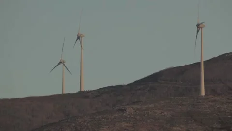 Aeolic fans on the hill 스톡 동영상 150871237