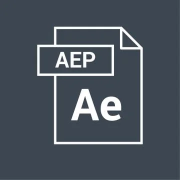 AEP Vector Icon. After Effects File Icon. Stock Illustration