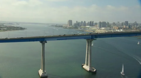 AER-0010 Flying Next to Bridge Video stock 1487243