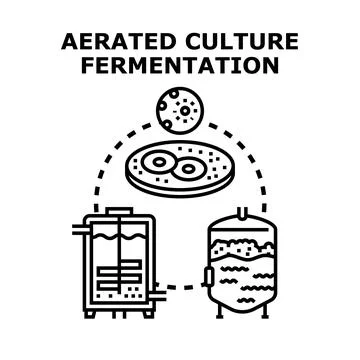 Aerated culture fermentation process science and technology Stock Illustration