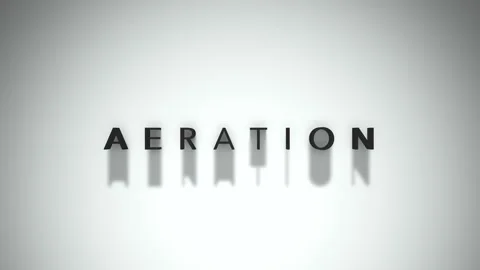 Aeration 3D title animation matte black text on a white background Stock Footage 300715465