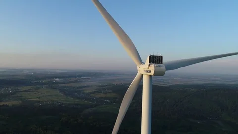Aeration of a close-up of the wind generator Stock Footage