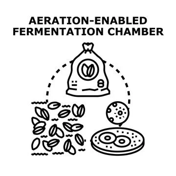 Aeration enabled fermentation chamber processing bio organic materials Stock Illustration