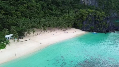 Aereal view of seven comandos beach, El Nido, Philippines Video stock 266817353