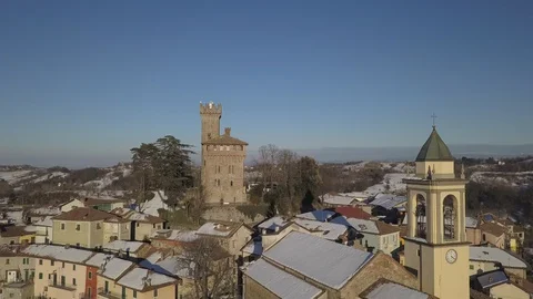 Aereal view of Trisobbio, dLog Stock Footage 103579451