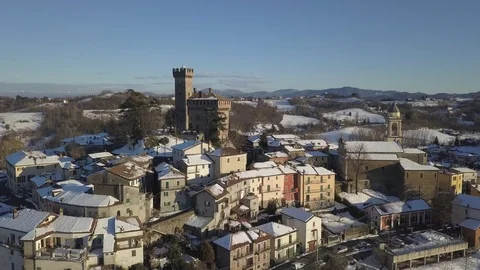 Aereal view of Trisobbio, dLog Stock Footage 103579573