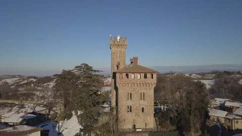 Aereal view of Trisobbio, dLog Stock Footage 103579642