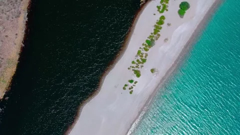 Aereal view whit drone Lagoon Tindari - beautiful view of the lakes of Marine Vídeo Stock 155733688