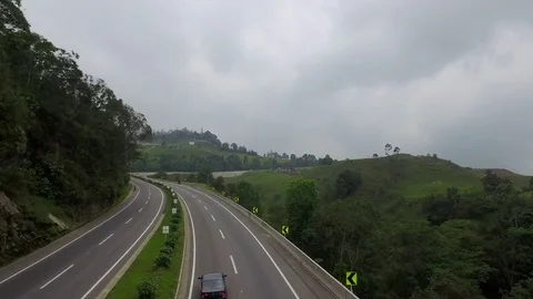 Aereo black car highway 스톡 동영상 75167573