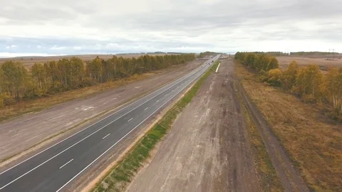 Aeria view on highway Stock Footage 81259619