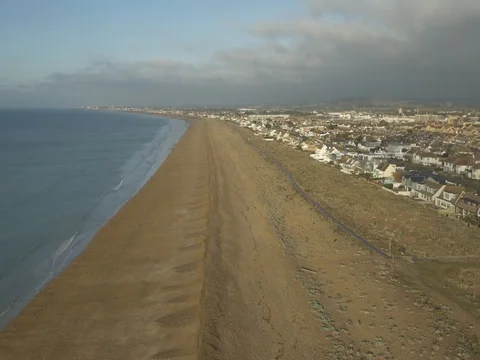 Aerial 1 of Shoreham-by-Sea, West Sussex, UK Stock Footage