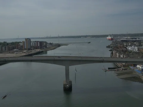 Aerial 2 of Itchen Bridge, Southhampton, UK Stock Footage 78530678
