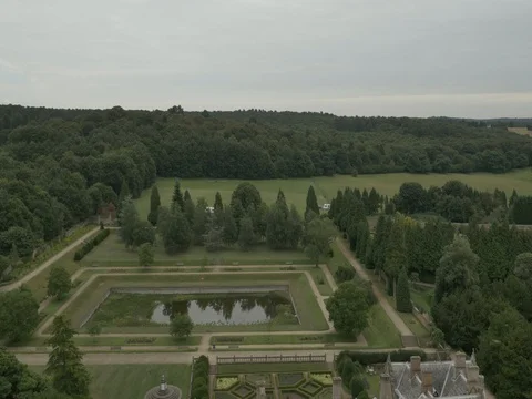 Aerial 2 of Newstead Abbey, Nottingham, UK Video stock 78752353