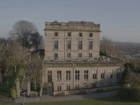 Aerial 2 of Nottingham Castle and Nottingham City Centre, UK, 2017 Stock Footage 80231037