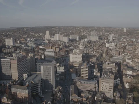 Aerial 2 of Nottingham City Centre, UK, 2017 Stock Footage 80231390