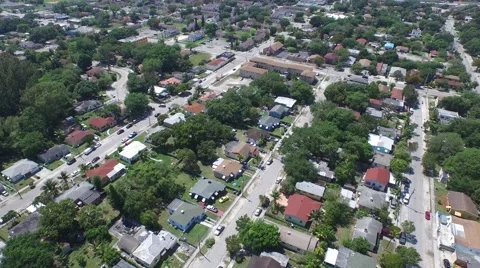 Aerial 2 of Urban Neighborhood Anywhere USA 4K Stock Footage